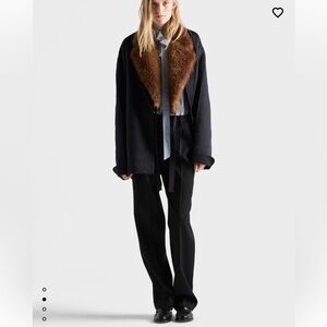 Prada Classic Black Trousers virgin wool black pants pleated straight leg 38 0 2